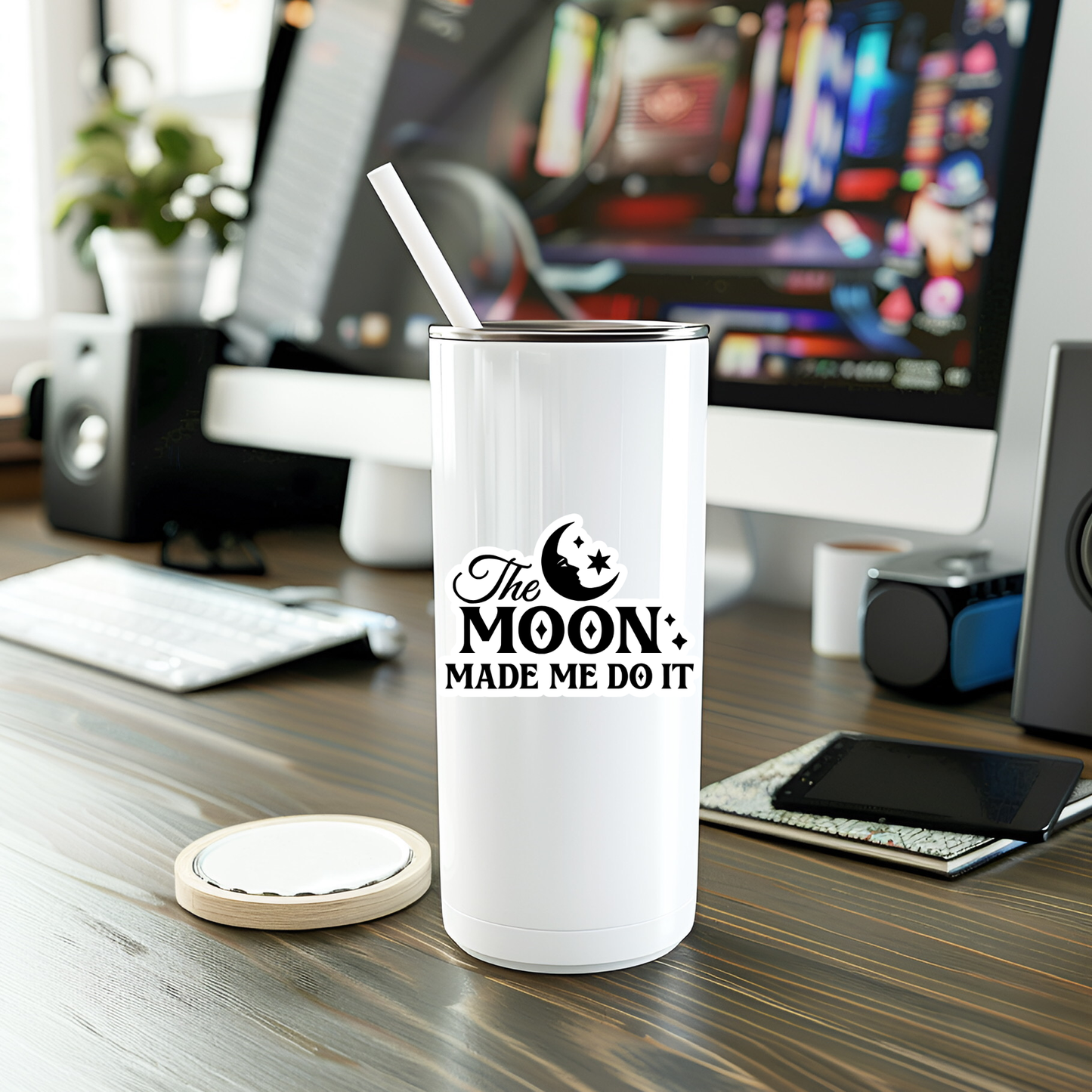 Funny The Moon Sticker | Laptop Sticker | Vinyl Sticker