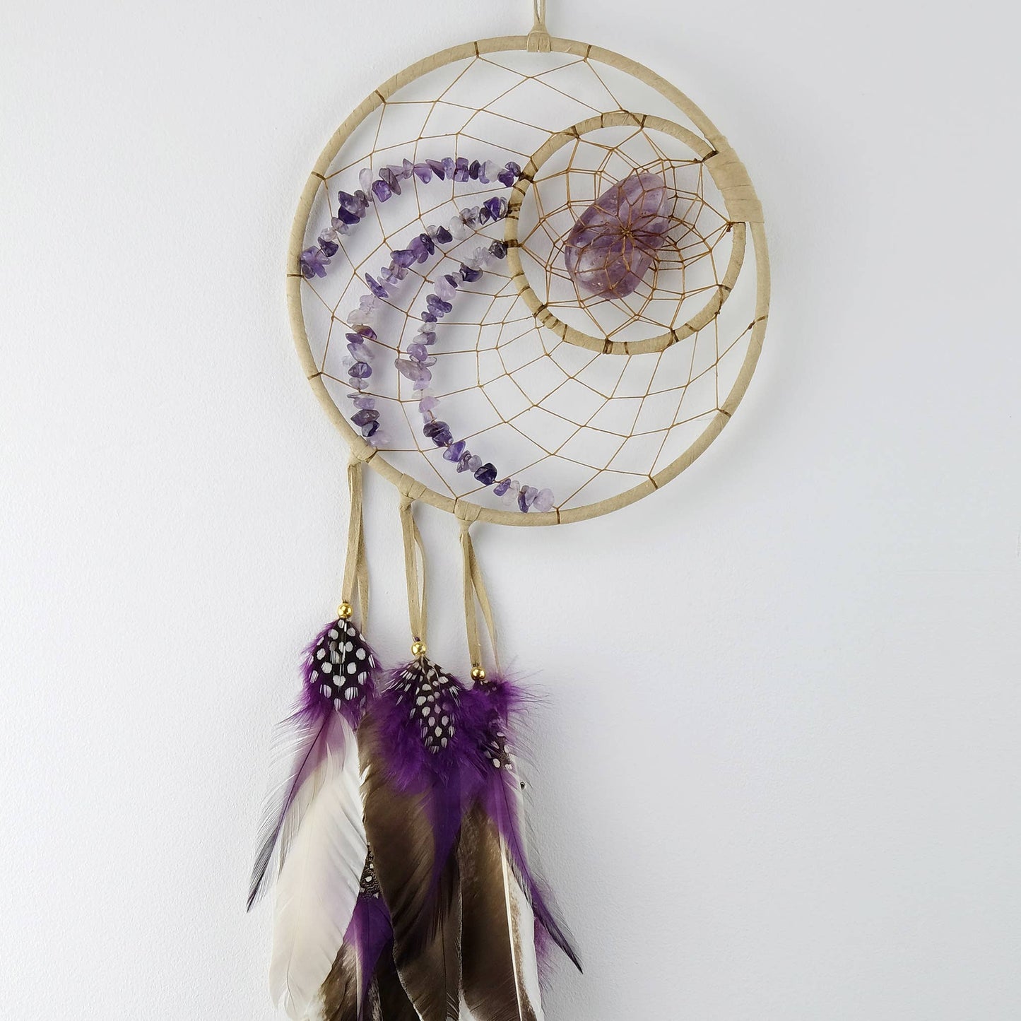 Energy Dream Catcher with Amethyst Stones