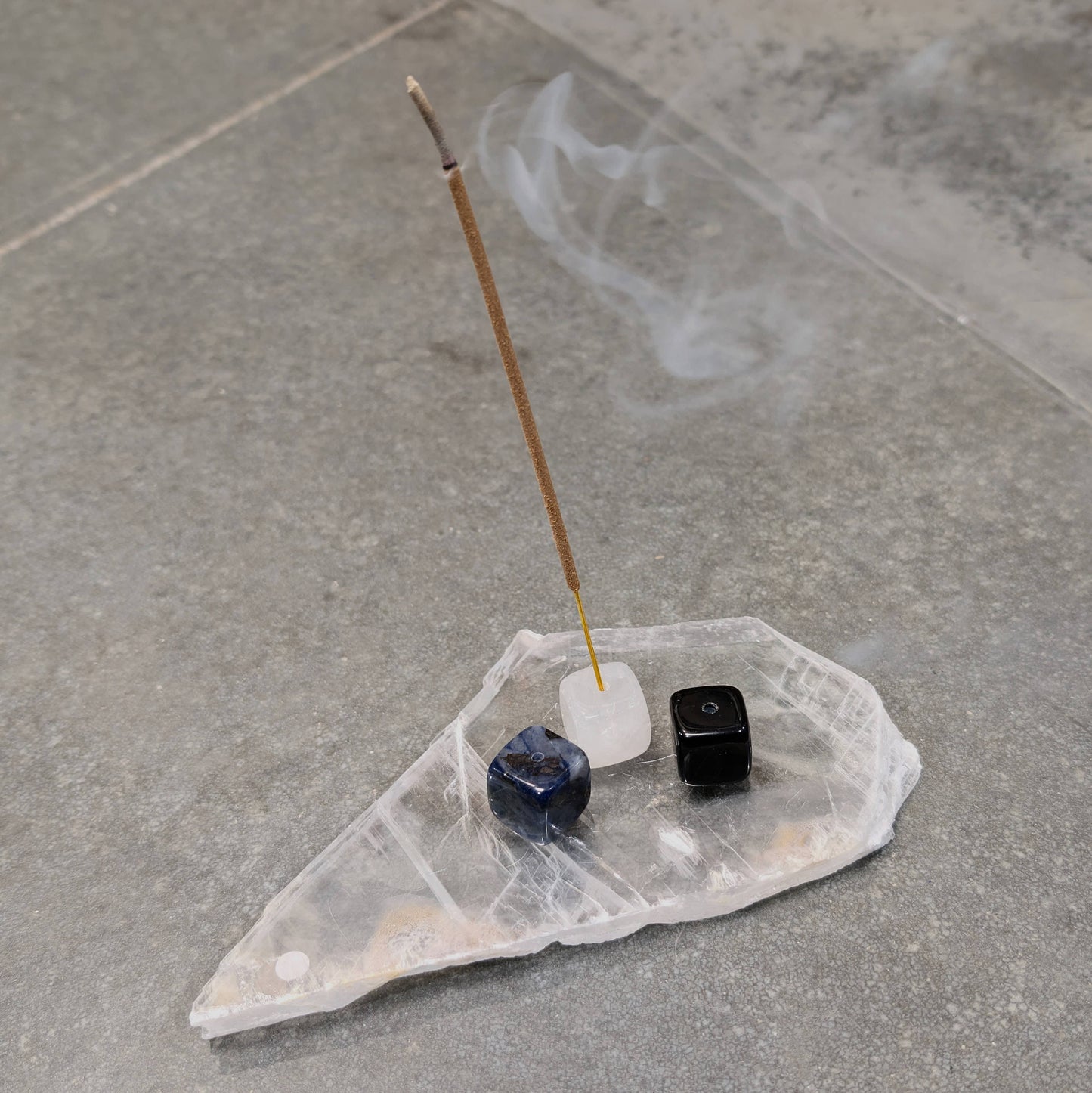 Crystal Incense Holder: Obsidian