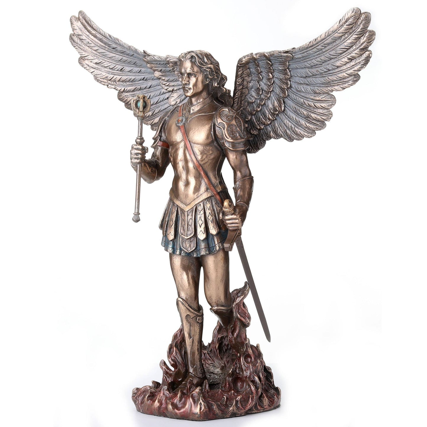Archangel Saint Michael Holding Scepter and Sword