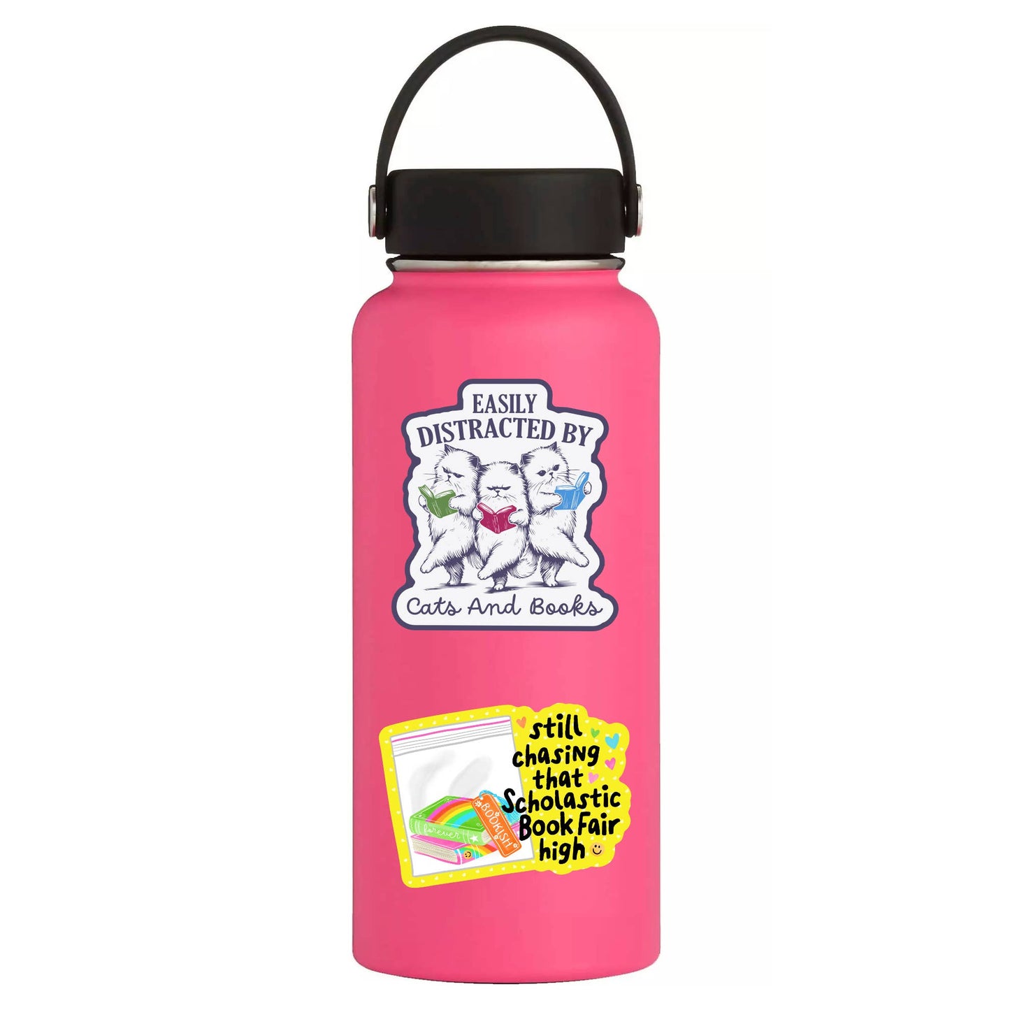 JM Stickers - Adorable Kitty Cat Book Read High Quality Vinyl Sticker