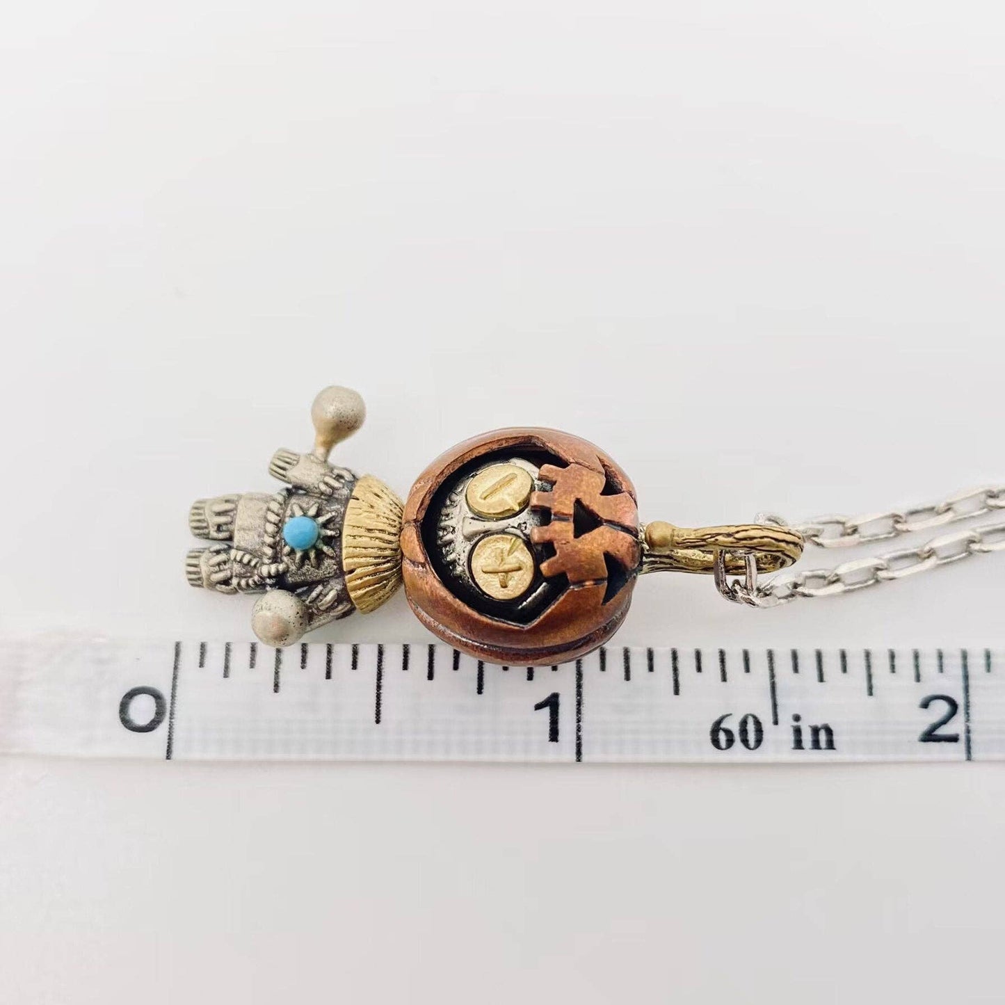 Pumpkin Head Doll Charm Pendant Necklace