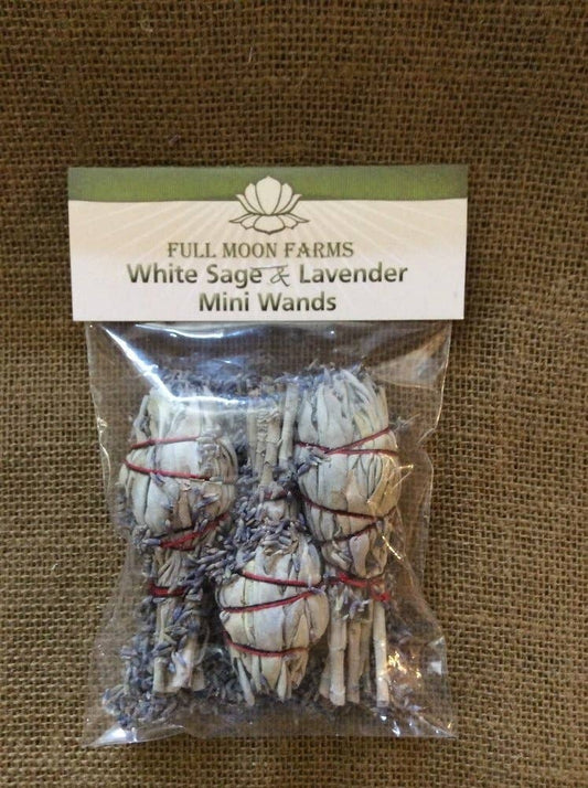 Mini White Sage and Lavender Wands - Pack of 3