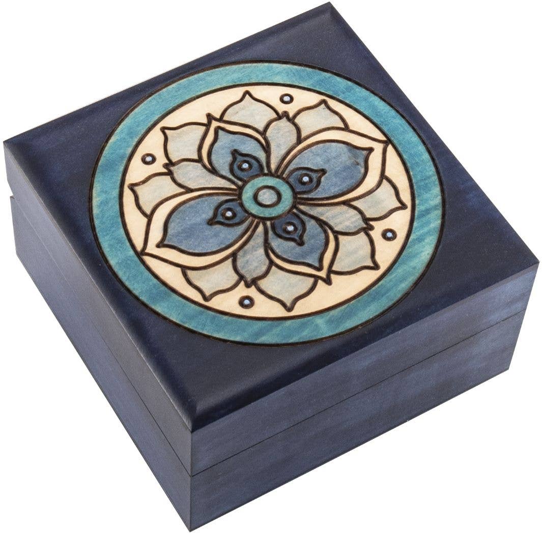 Blue Floral Puzzle Box