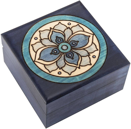 Blue Floral Puzzle Box