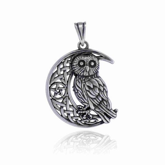 Wiccan Pewter Pendant - Pentacle of the Owl
