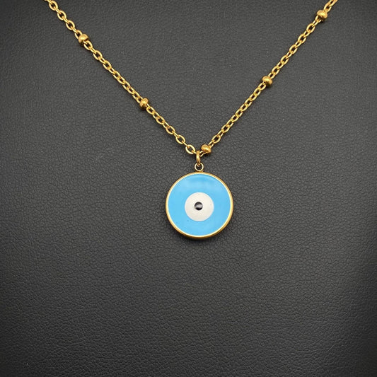 Enamel Evil Eye Necklace
