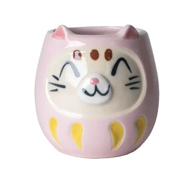 Japanese Daruma Cat Yunomi Style Tea Mug