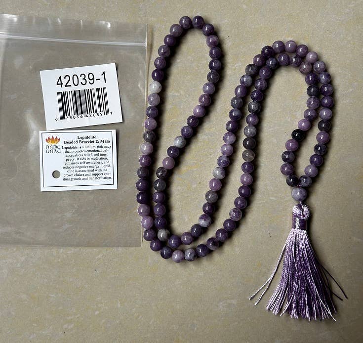 Mala - Lepidolite Zen 108 Bead - Prayer Beads - 8mm