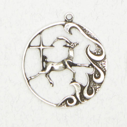 Nirvana Zodiac Pendant - Capricorn: Pewter Design