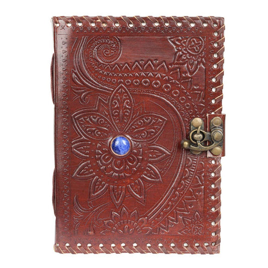 Leather Journal 38 - Mandala with Stone