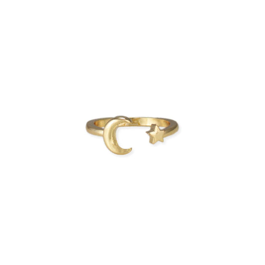 Toe Rings - Gold Star Moon Adjustable