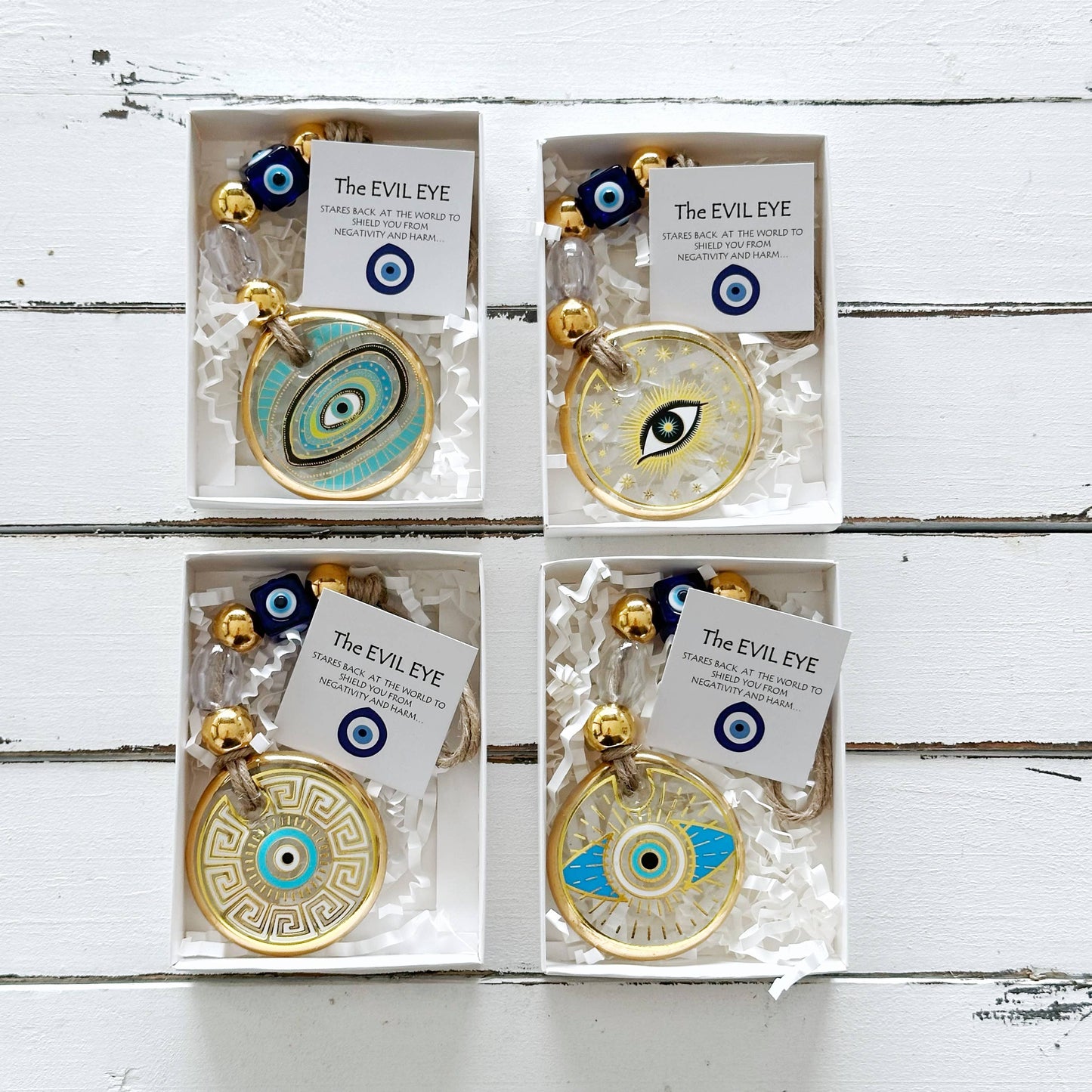 Evil Eye Wall Hanging, Gold Evil Eye Wall Decor, Protection: Style 3