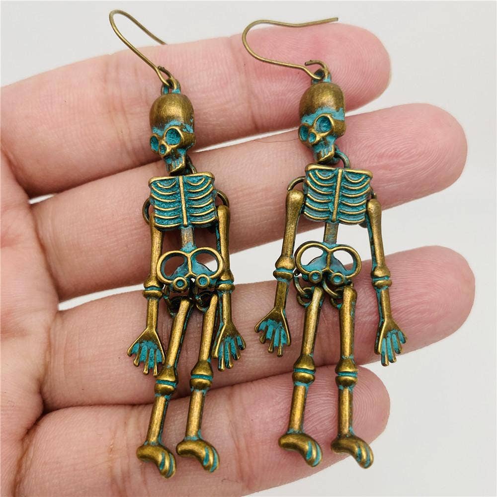 Body Skeleton Retro Skull DangleEarrings - GT: HQEF-0569