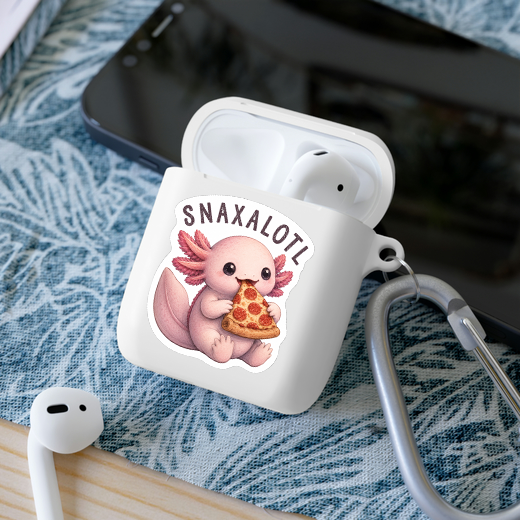 Snaxolotl Cute Axolotl Pizza Funny Vinyl Sticker: 3" tall