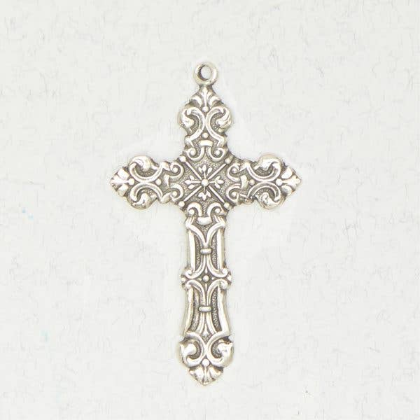 Ancient Cross Pewter Pendant Necklace - Ornate Cross: Pewter