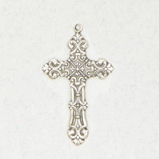 Ancient Cross Pewter Pendant Necklace - Ornate Cross: Pewter