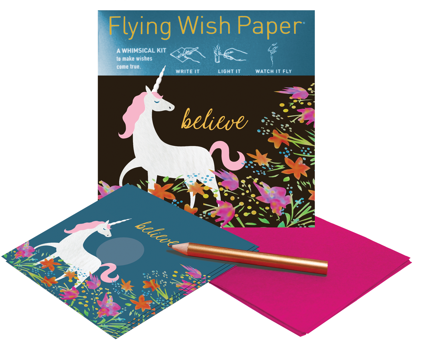 Flying Wish - UNICORN / Mini kit with 15 Wishes + accessories