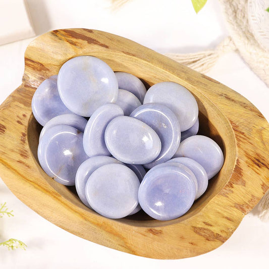 Angelite Worry Stone - Angelite Thumb Stones