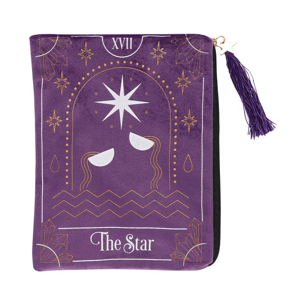 Zippered Tarot Card Bag - Star Purple