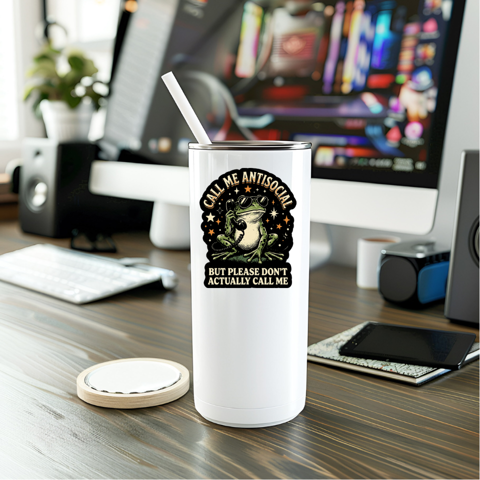 Funny Call Me Antisocial Vinyl Sticker