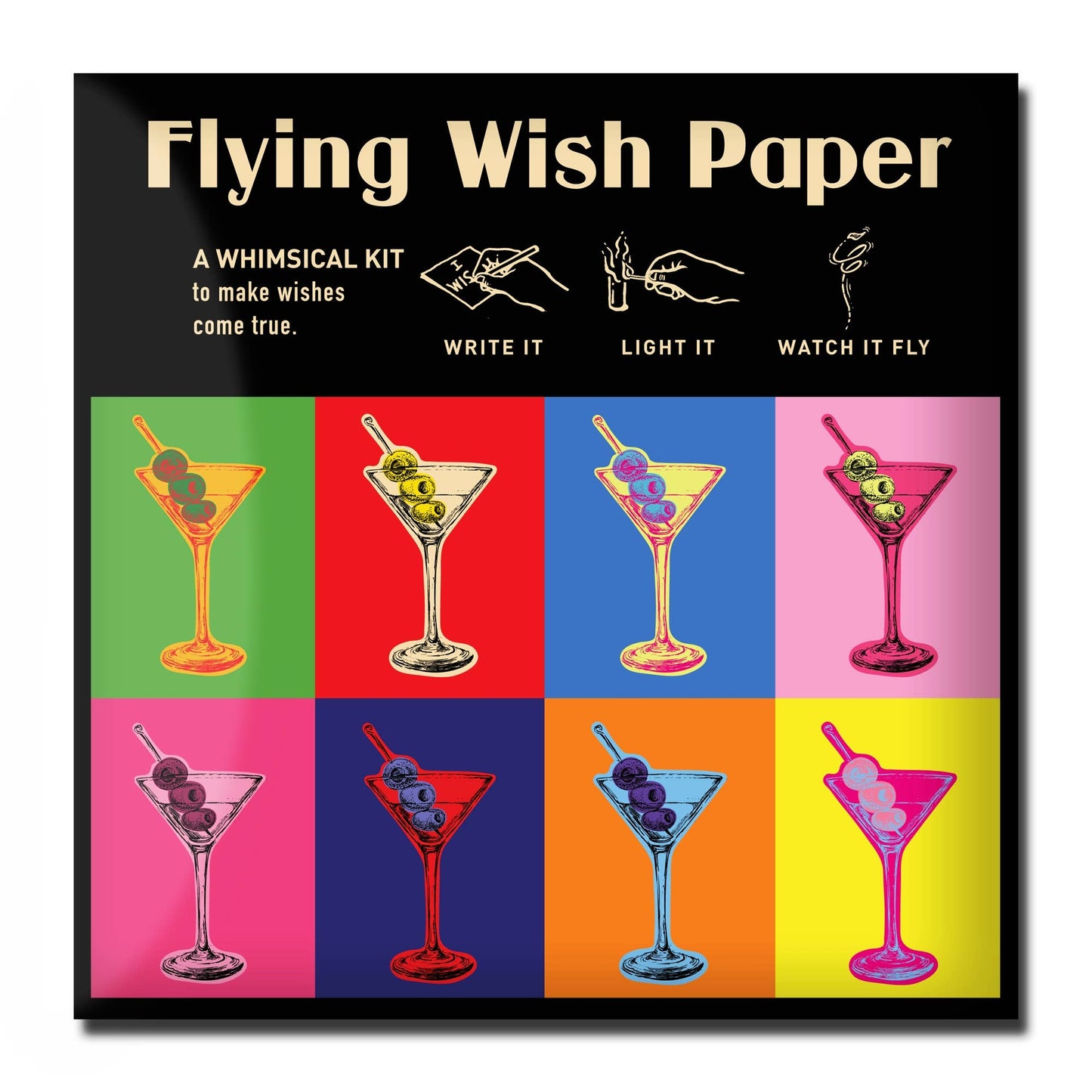 Flying Wish Paper - Martinis / Mini Wish-Making Kit / 15 WISH PAPER™