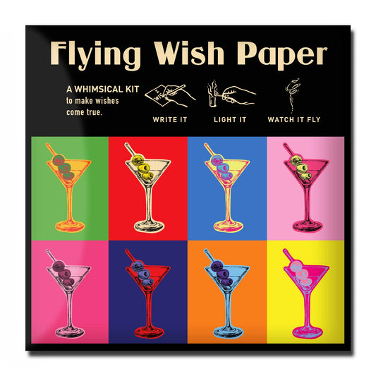 Flying Wish Paper - Martinis / Mini Wish-Making Kit / 15 WISH PAPER™