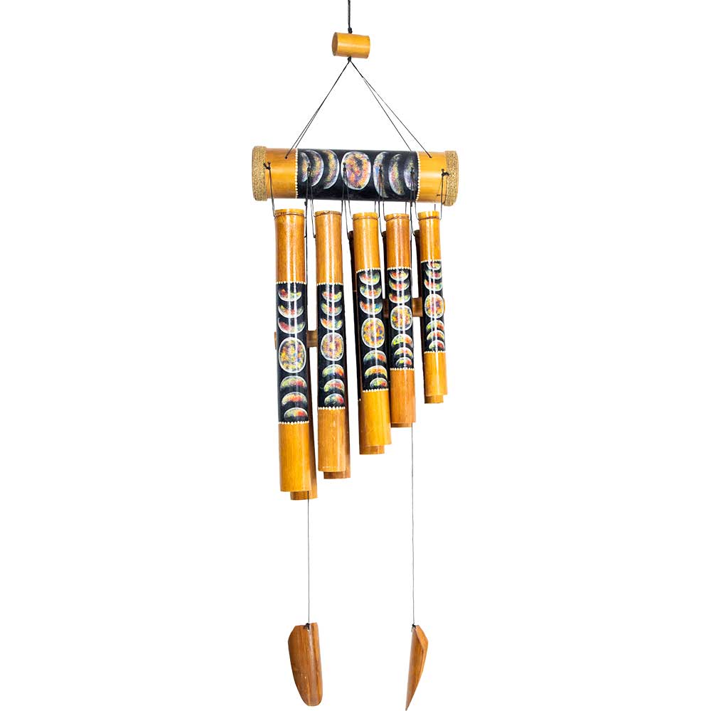 Bamboo Windchimes - Painted Moon Phases