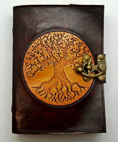 Leather Journal 49 - Tree of Life 2 Tone Embossed