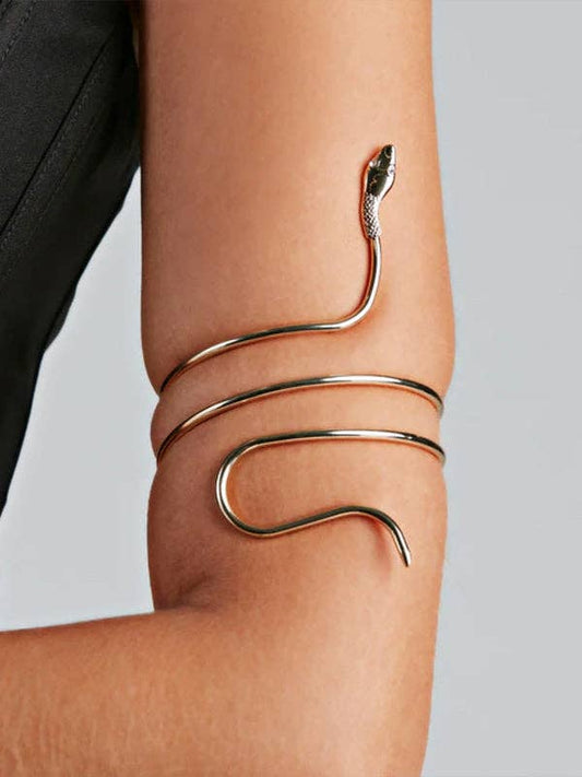 Exaggerated Twisted Winding Snake Armband Bracelet: Rose-Gold