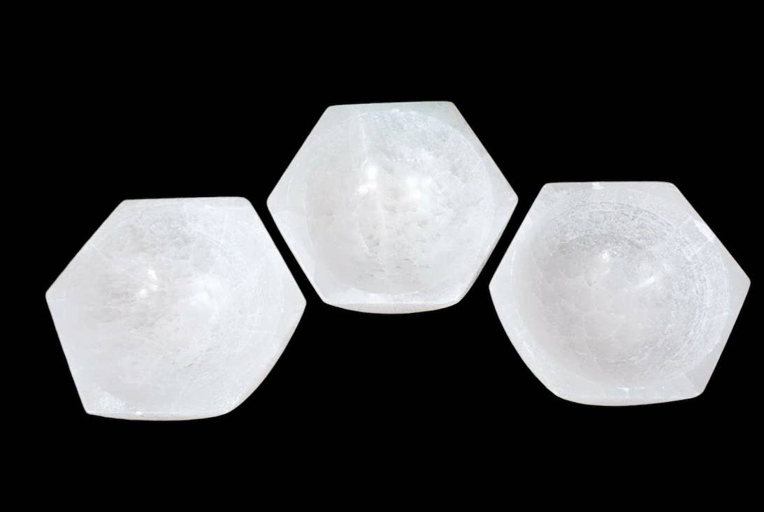 Selenite Bowl Hexagon Shape: 10cm