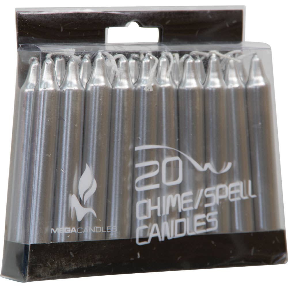 Mini Candles - Silver Metallic (per candle)