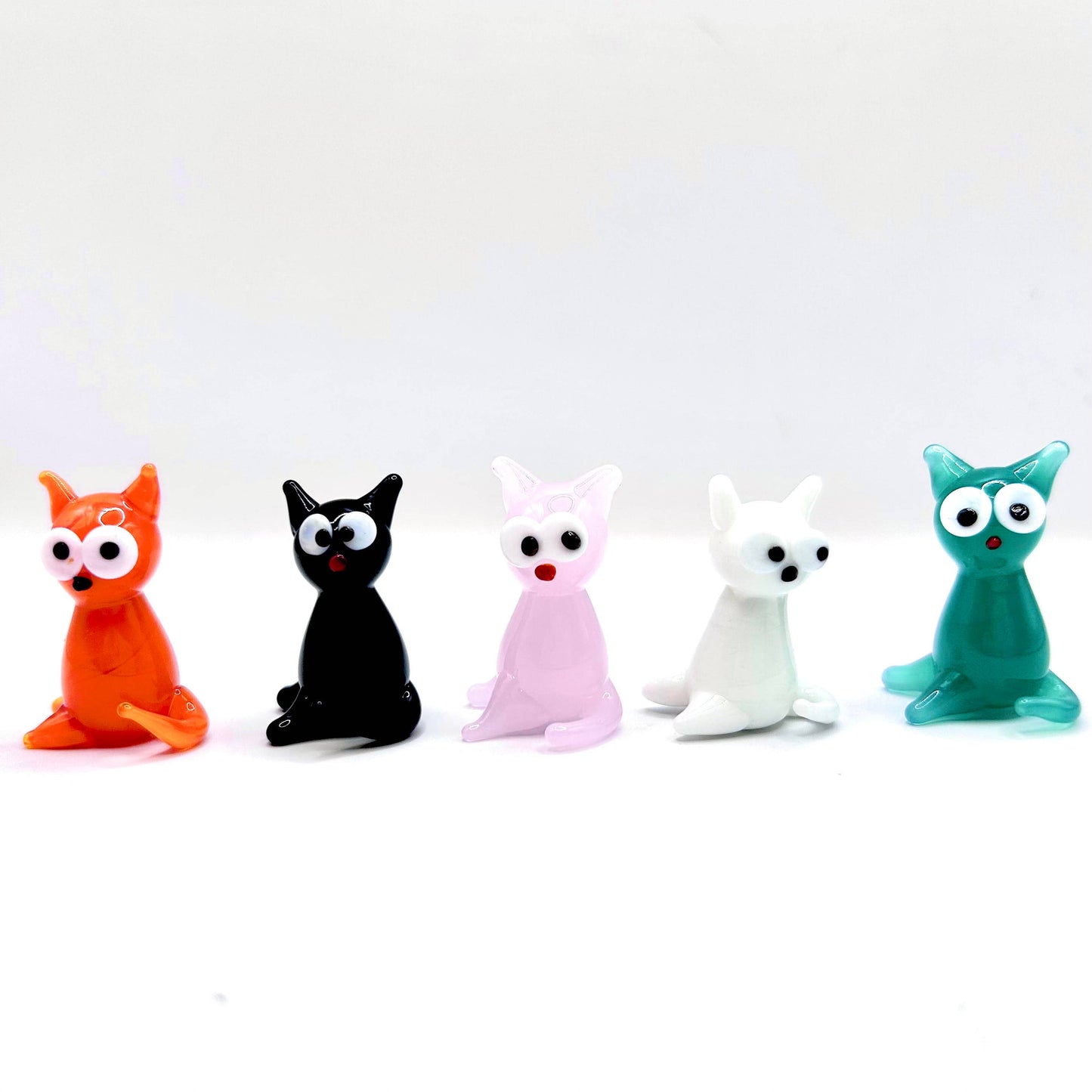 Figurine - Handblown Glass Mini Cat