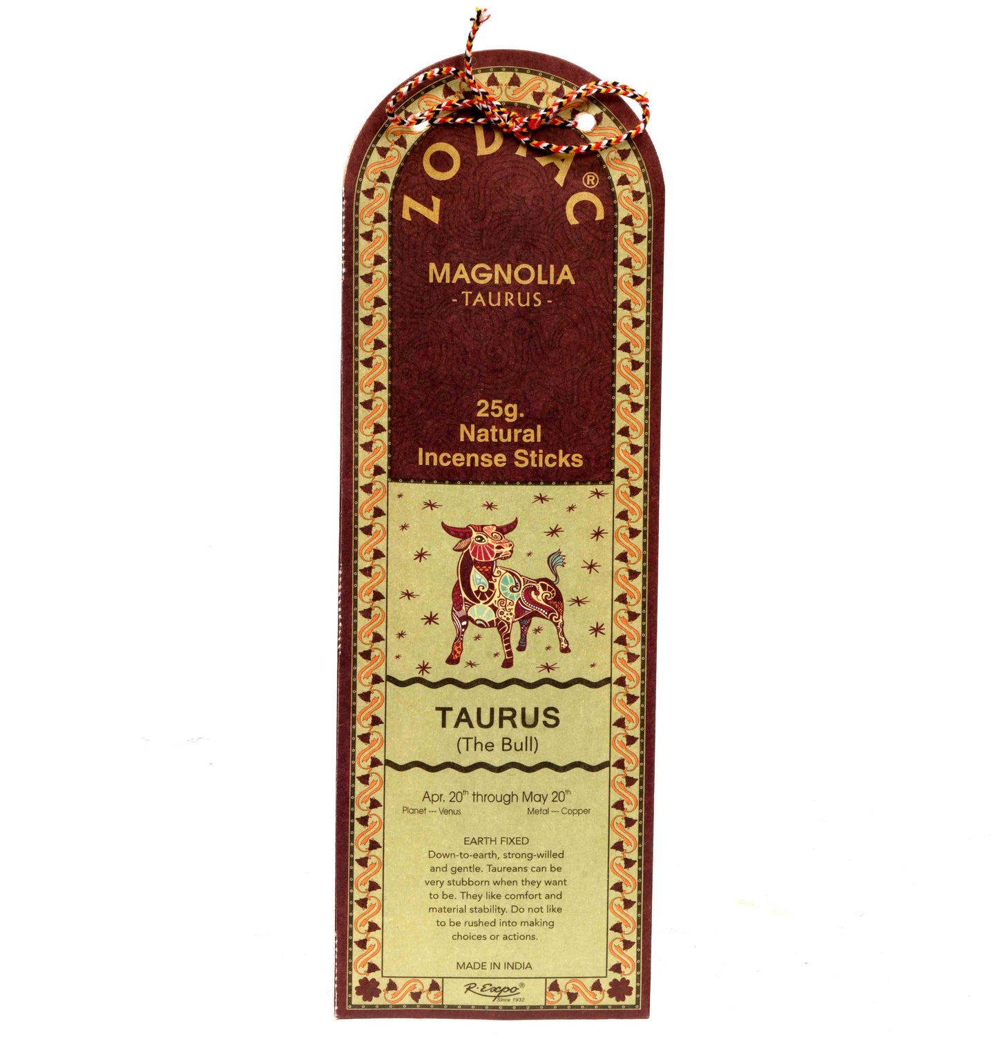 Zodiac Natural Incense- Taurus: Magnolia / 25 g.
