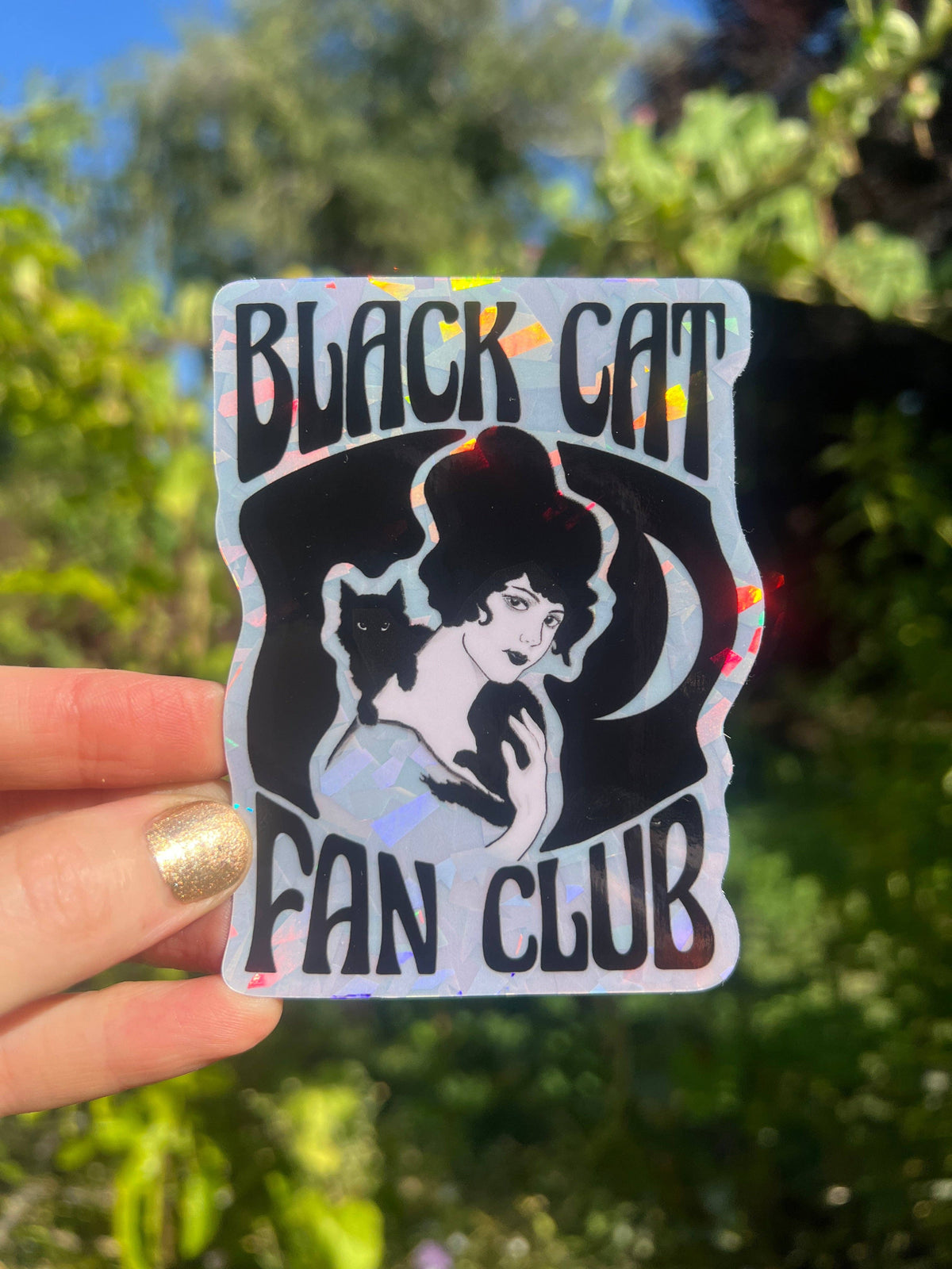 Sticker AW - Black Cat Fan Club 3 Inch Holographic Sticker