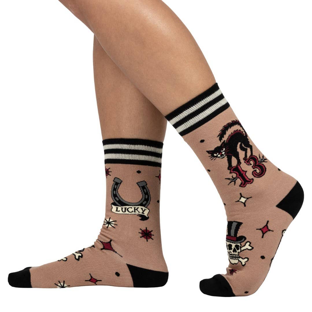 Foot Clothes - Superstitious Ink Crew Socks