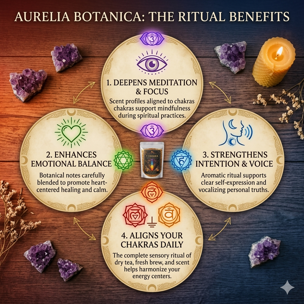Chakra Balancing Loose Leaf Herbal Tea for Ritual & Meditation | Spiritual Tea Blend for Mindfulness, Energy Cleansing Intentional Living: Sample Pouch