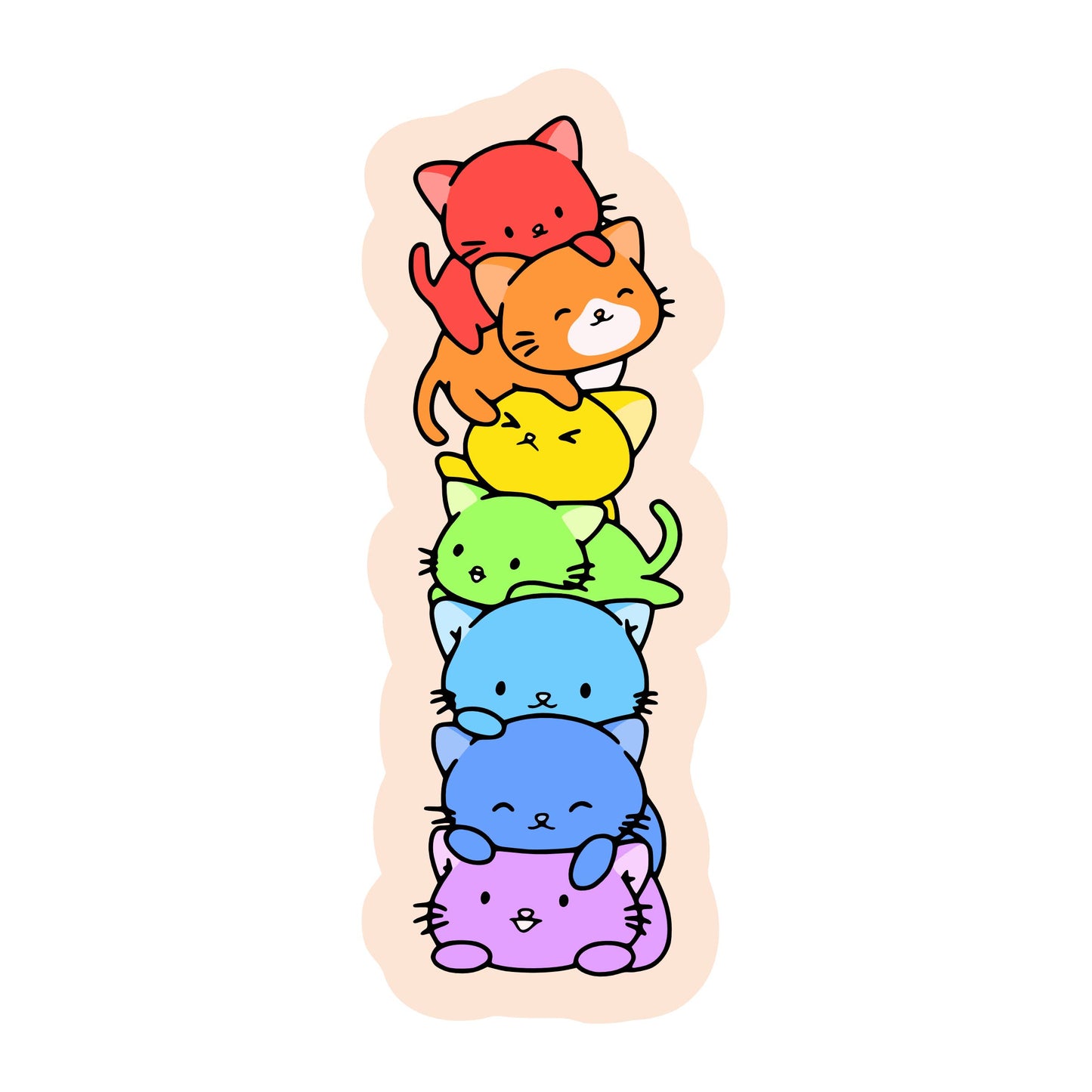 LGBTQ Kitty Pride Rainbow Cute High Quality Vinyl Sticker