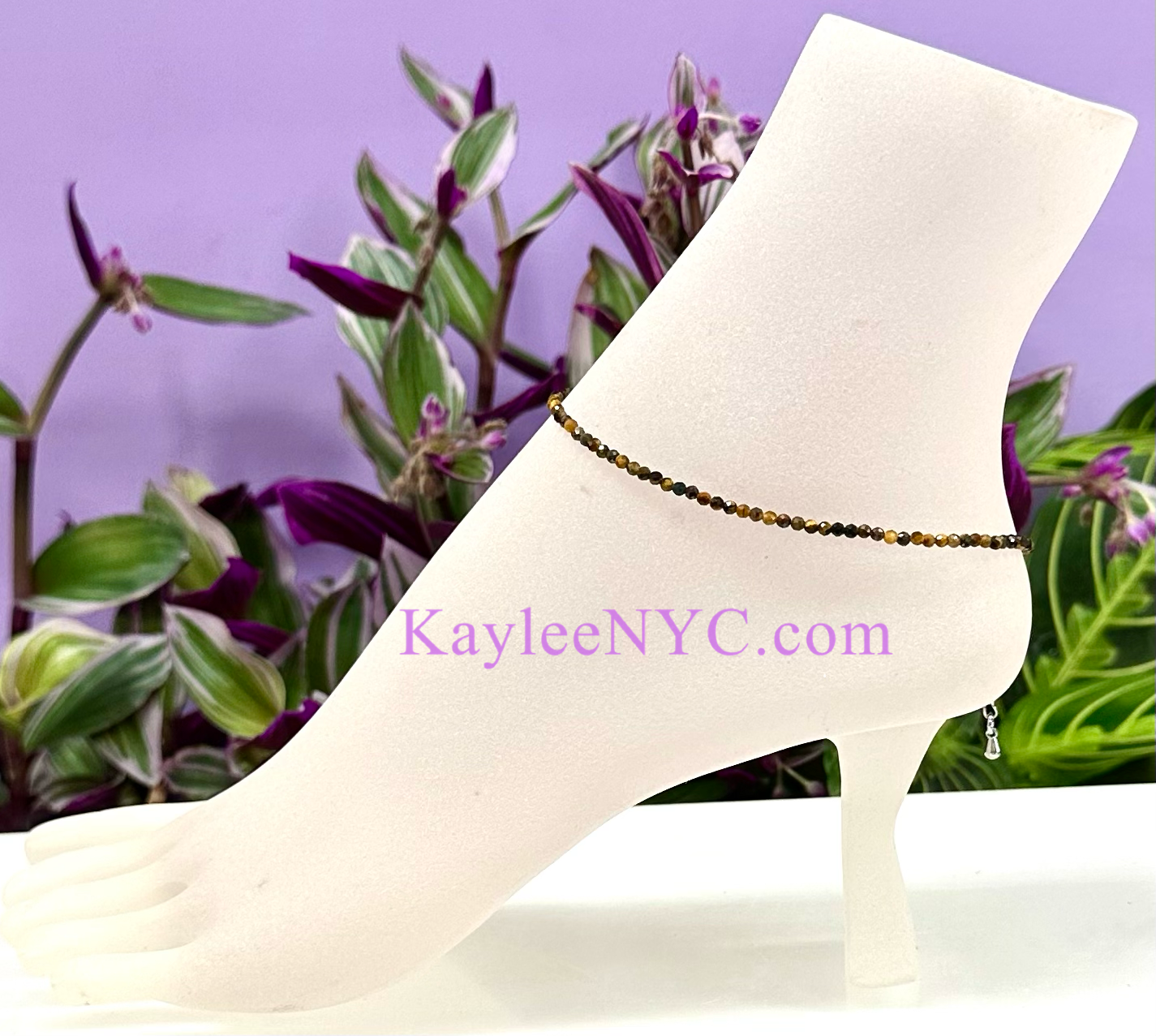 Anklet - 2mm Natural Tiger Eye