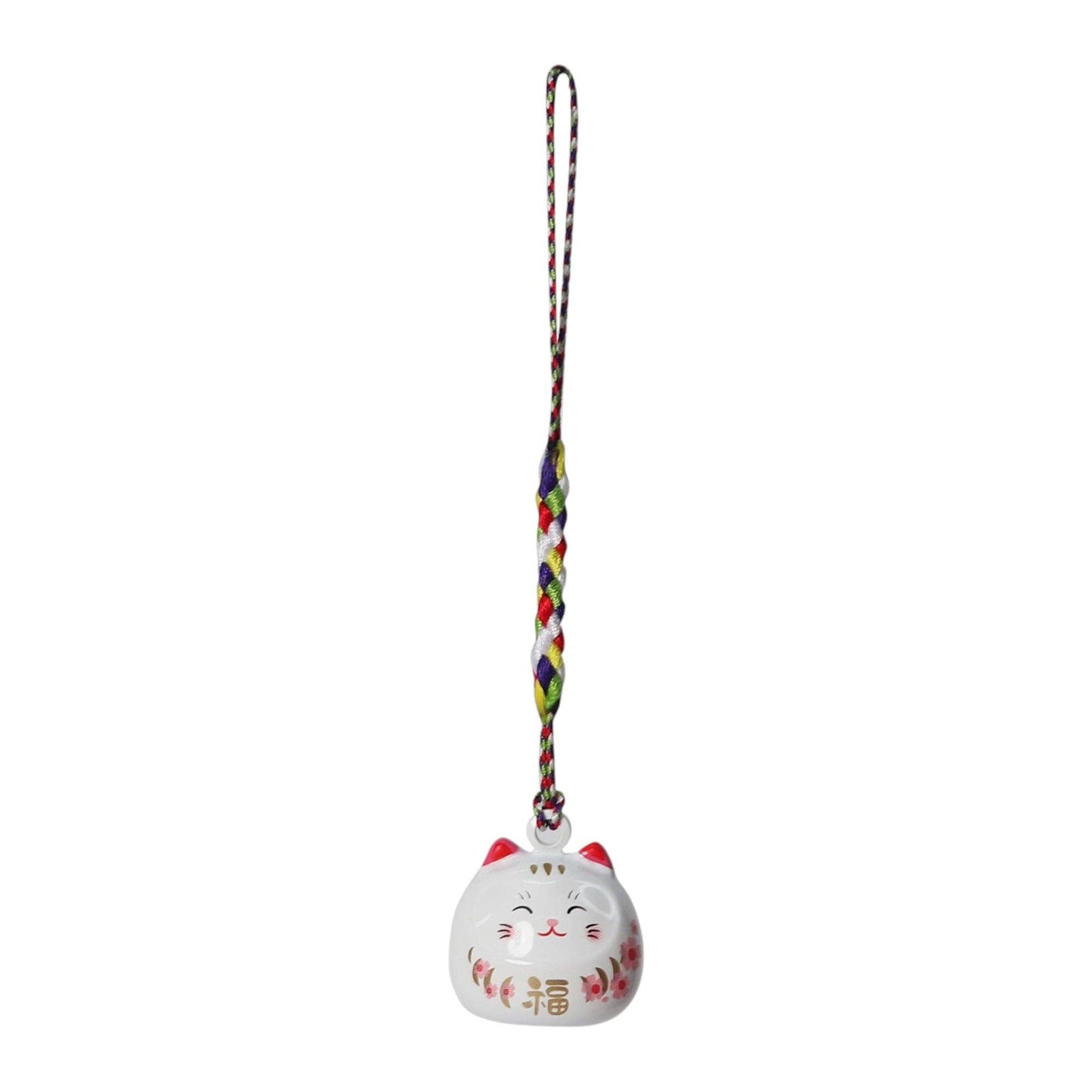 Daruma Cat Bell Charm - Pastels