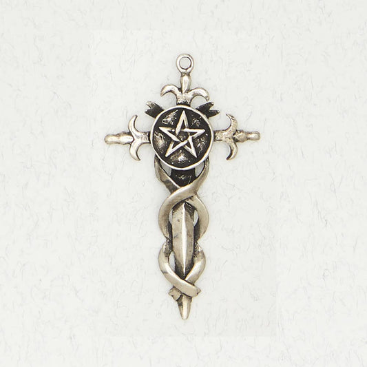 Wicca Pewter Pendant - Pentacle of the Sword
