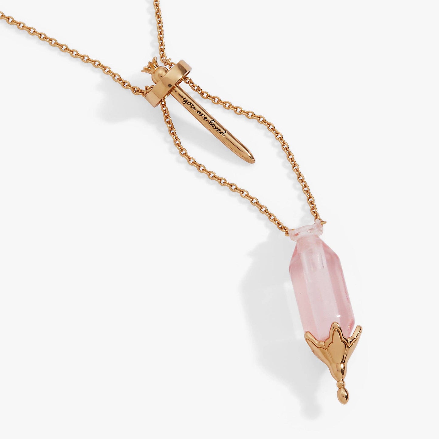 Potion Bottle Slider Necklace - You are Loved - Gold