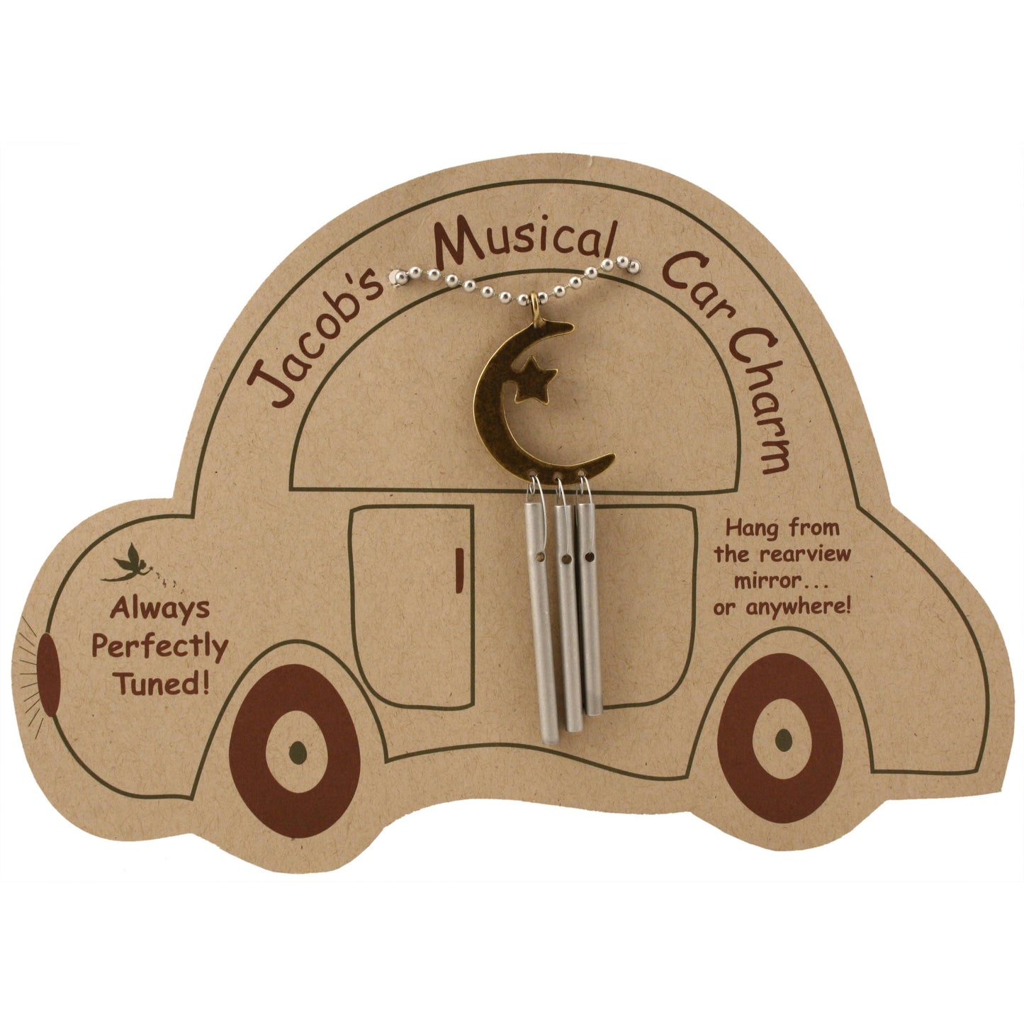 Jacob's Musical Car Charm Chime, Crescent Moon and Star