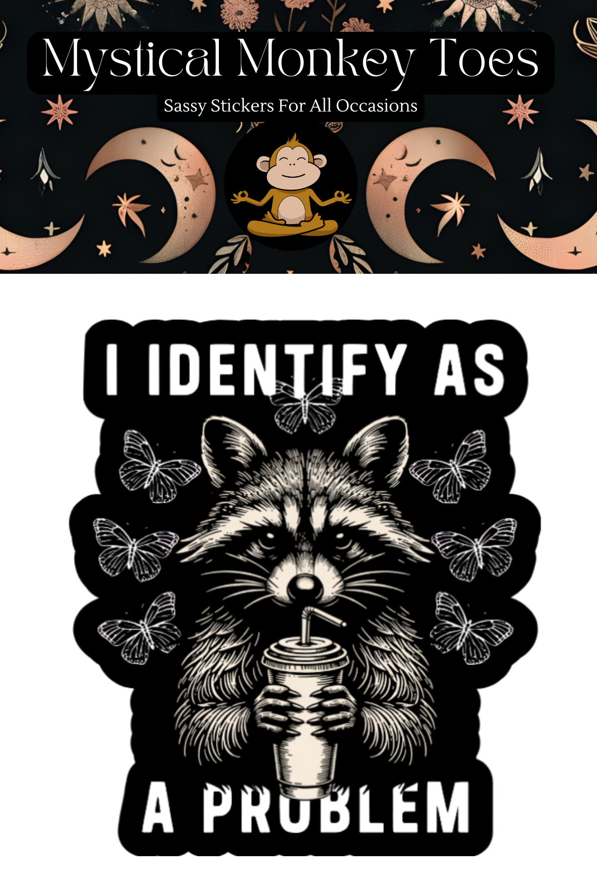 Funny I Identify As A Problem Vinyl Sticker