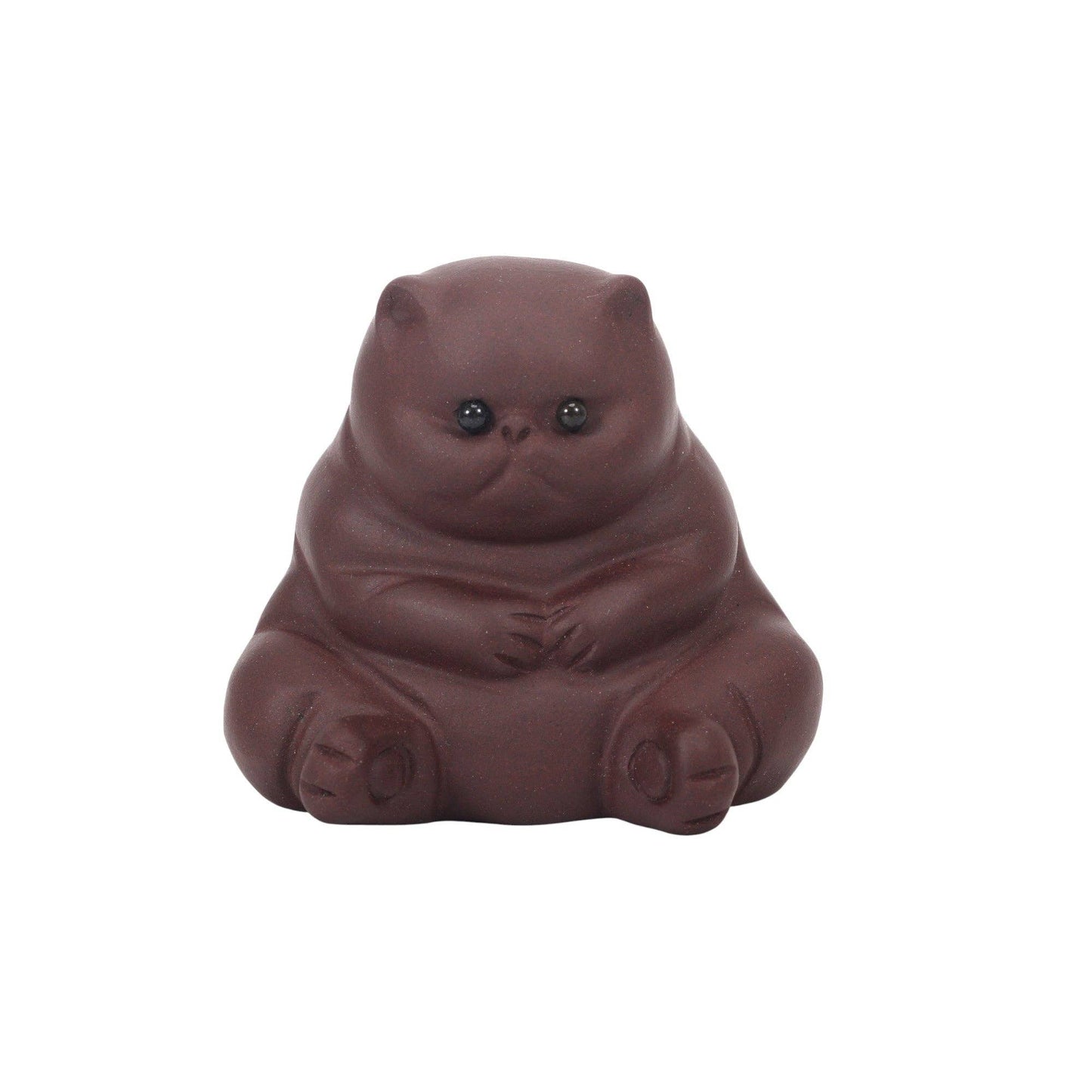 Zisha Clay Tea Pet Seated Chubby Cat