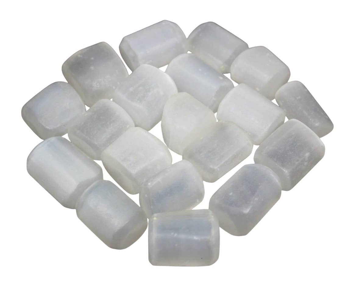 Selenite Tumbled White and Orange 1/2Kilo-1lbs: White