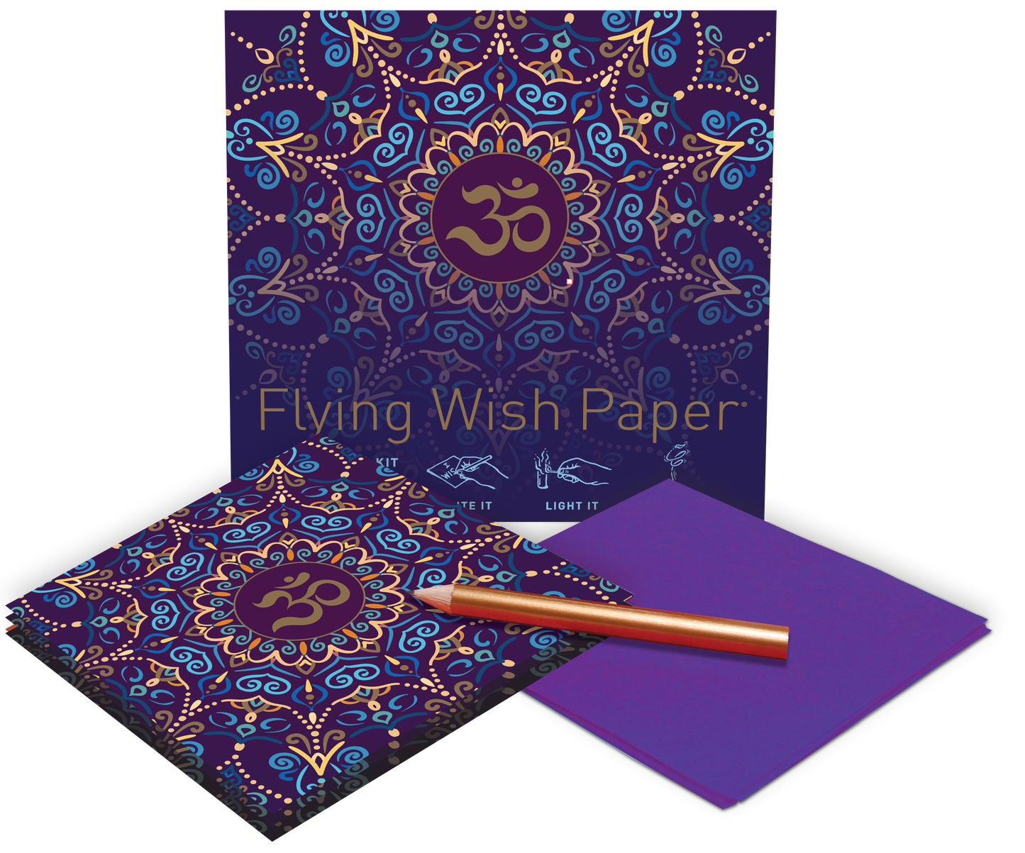 Flying Wish Paper - Purple OM / Mini Kit / Interactive Meditation Experience