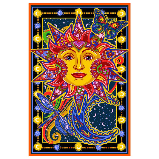 3D Celestial Sun Tapestry with 3D Glasses