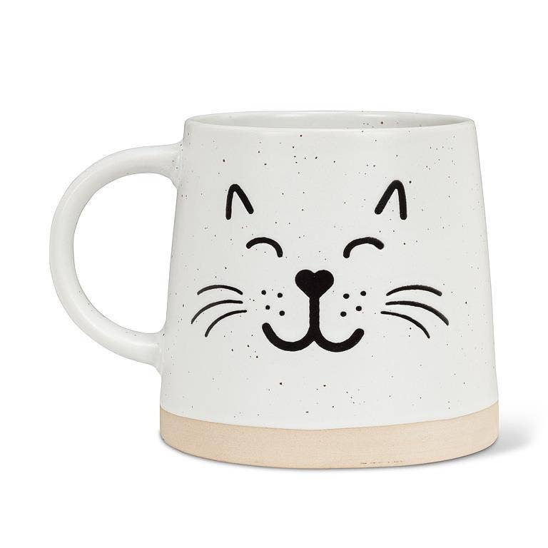 Wide Base Mug with Cat Face-3.5"H(14oz)