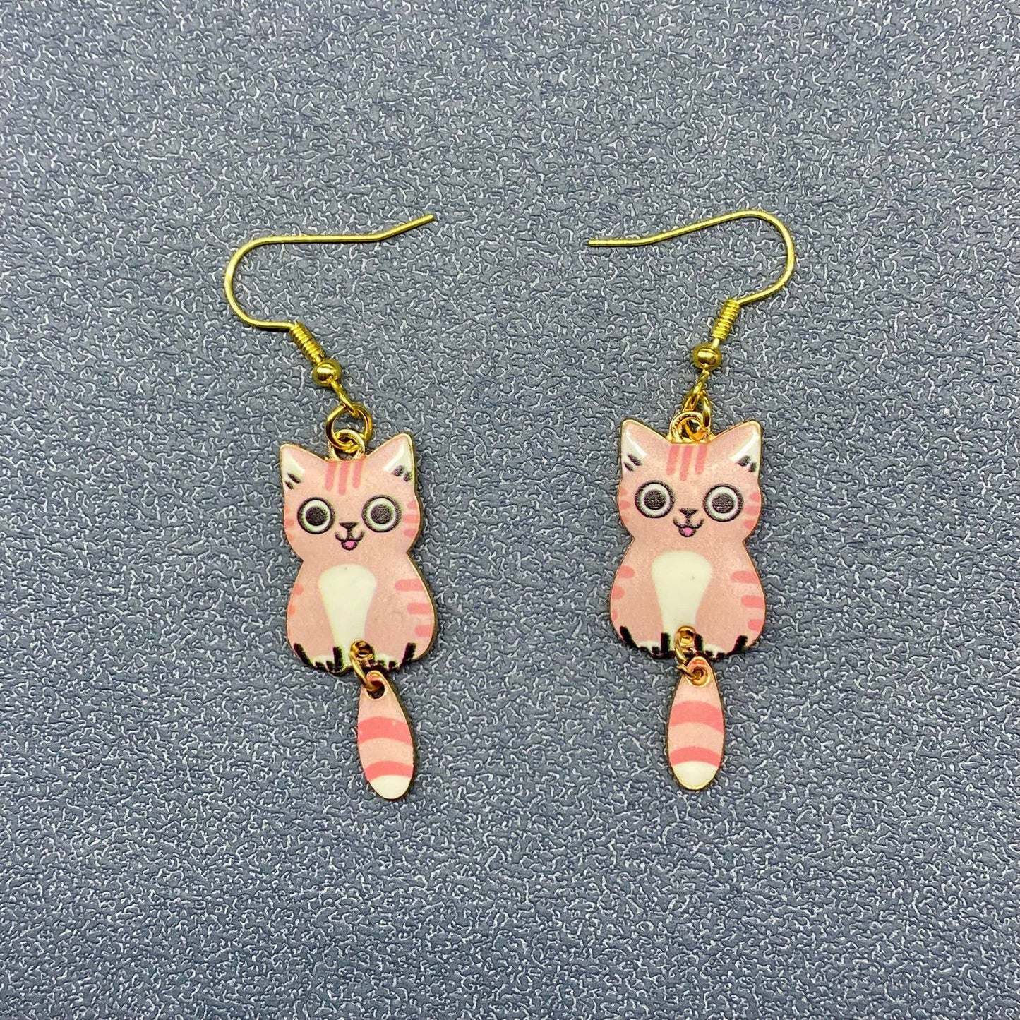Yellow Cat Dangle Earrings